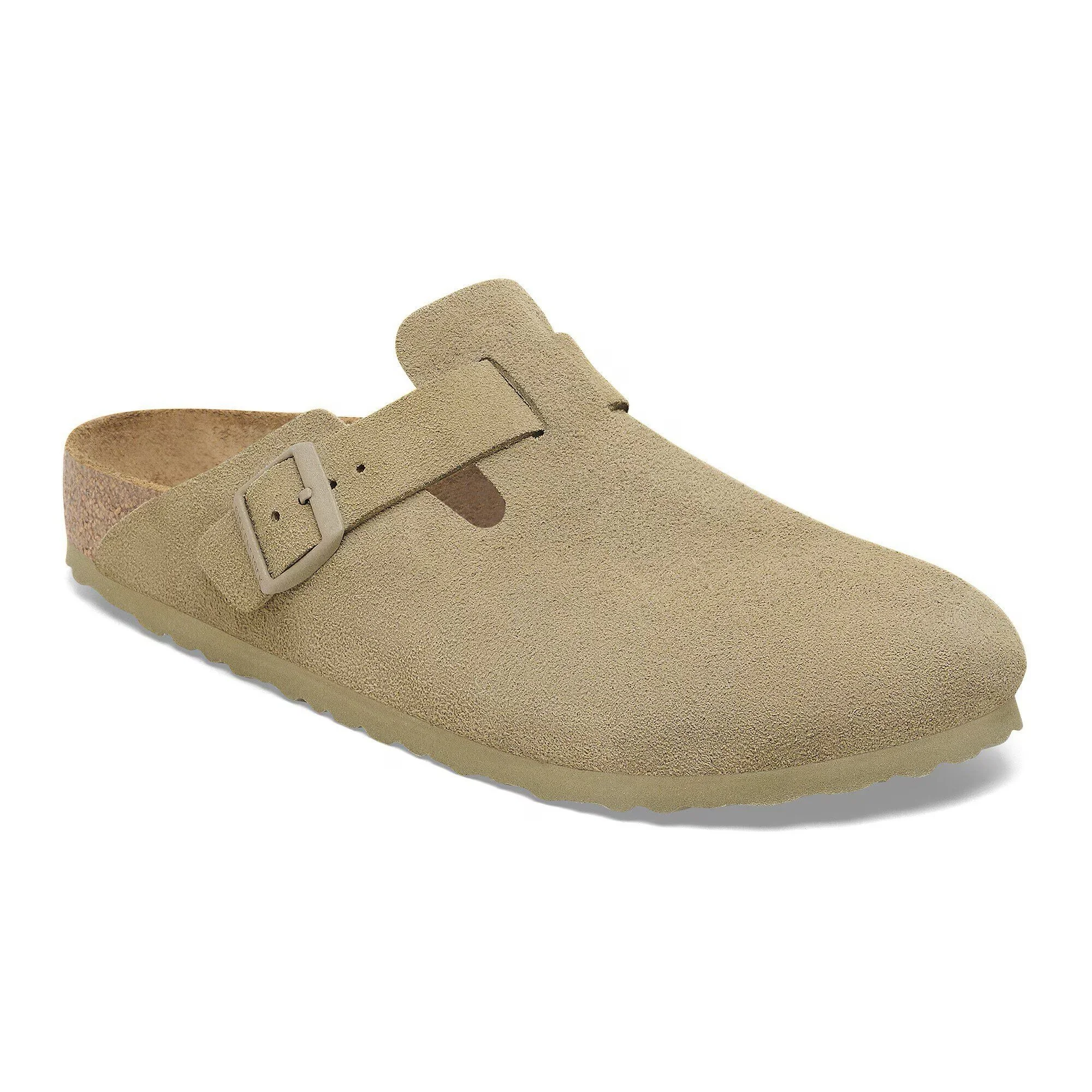 Birkenstock - Boston Suede Leather Faded Khaki