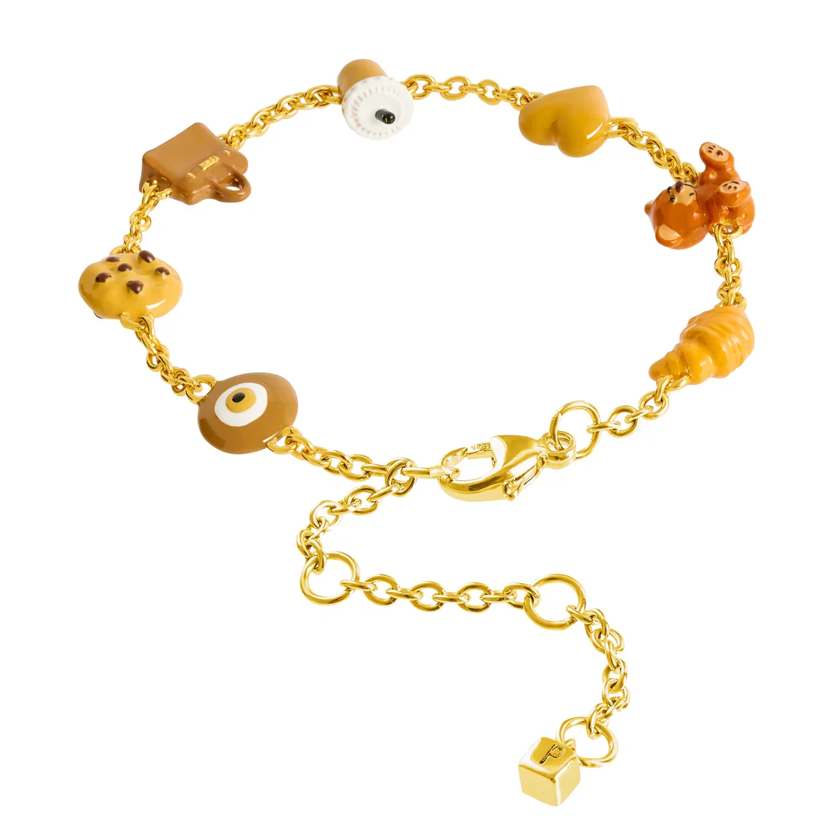 Poubel - Caramel Mini Charm Bracelet (Gold)