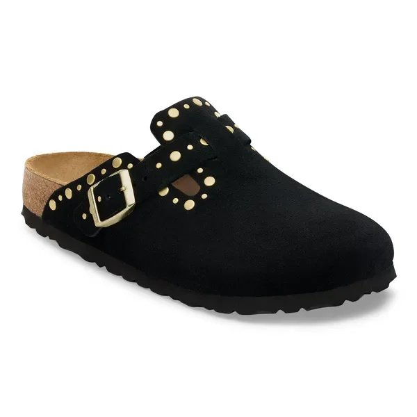 Birkenstock - Boston Rivets Suede Leather Black