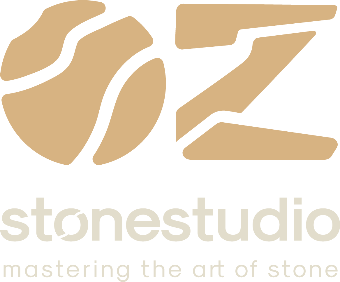 Logo of Stones Studio with slogan "mastering the art of stone" underneath.