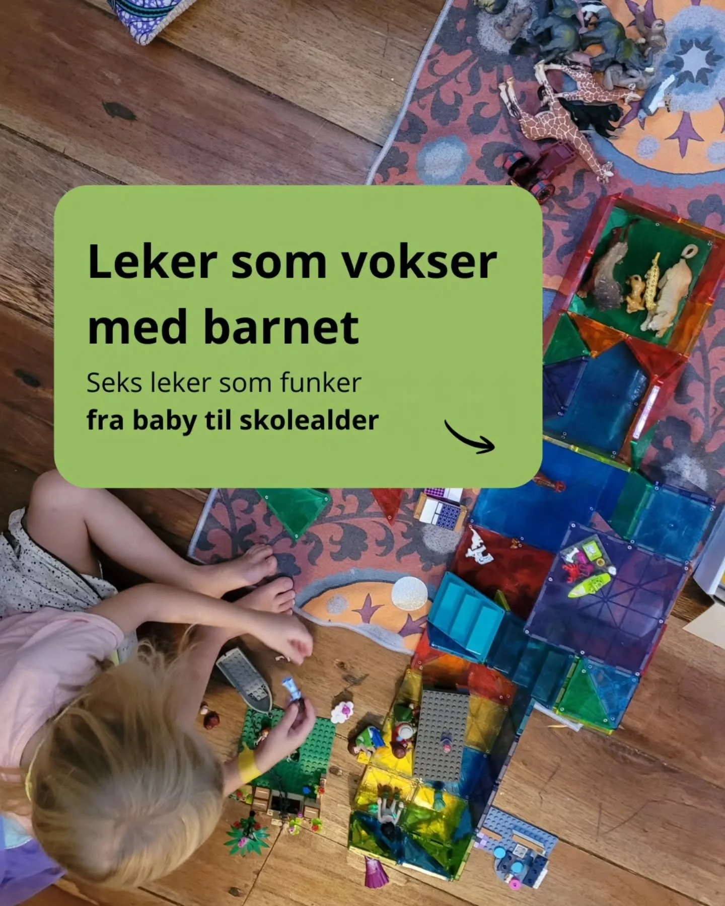 Du trenger ikke kj&oslash;pe nye leker for hver alder

Den samme leken kan brukes helt forskjellig n&aring;r barnet er 1, 3 og 6 &aring;r

Det handler om &aring; kj&oslash;pe leker som vokser med barnet 

L&aelig;r mer om &aring;pne leker i gratis gu