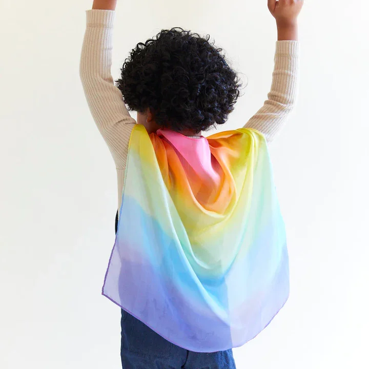 mini playsilk rainbow play regnbue lekesilke kappe.webp