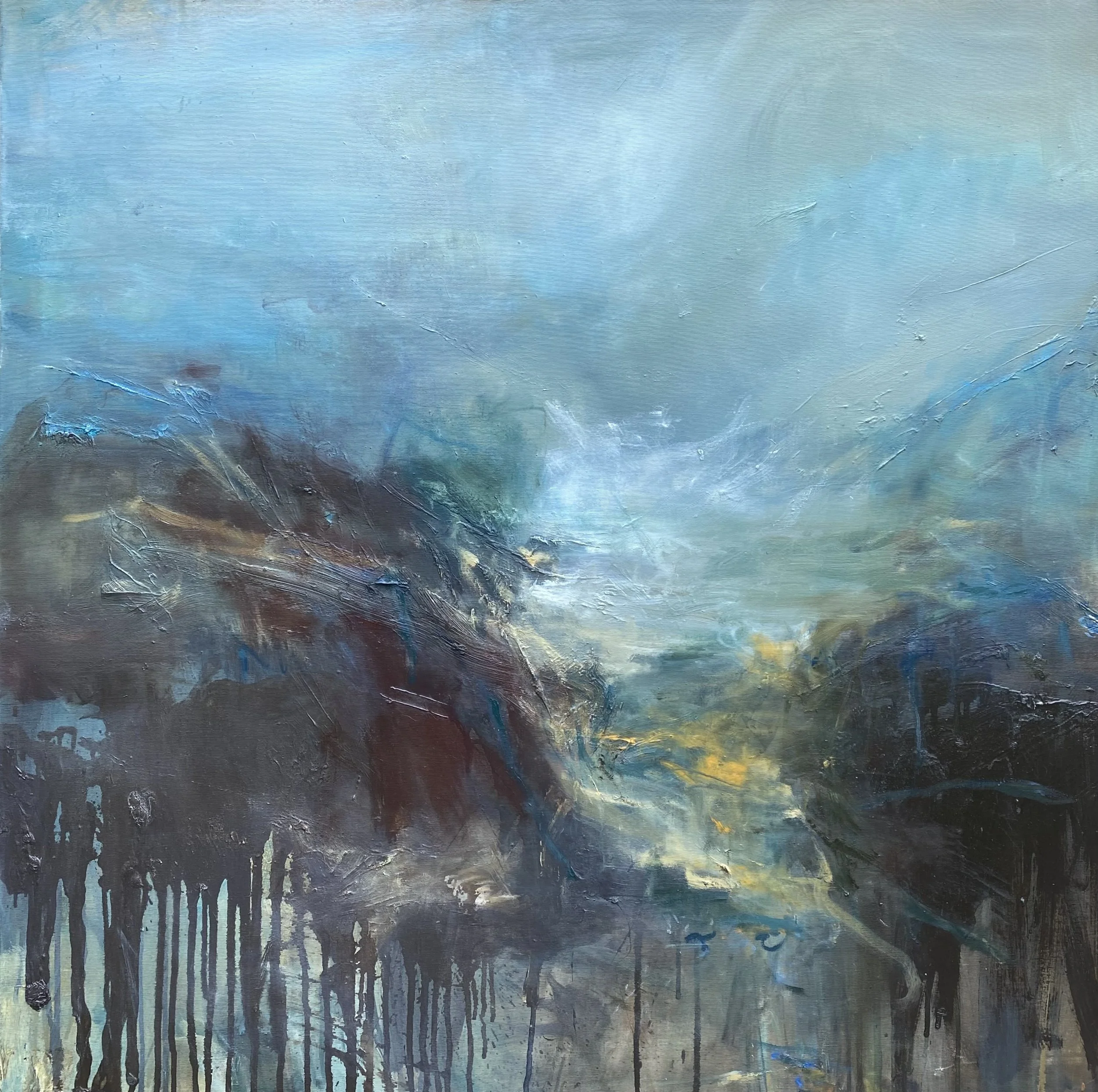 Cornish beach cove II, 2026, Oil on canvas, 100 x 100cm, £2,850