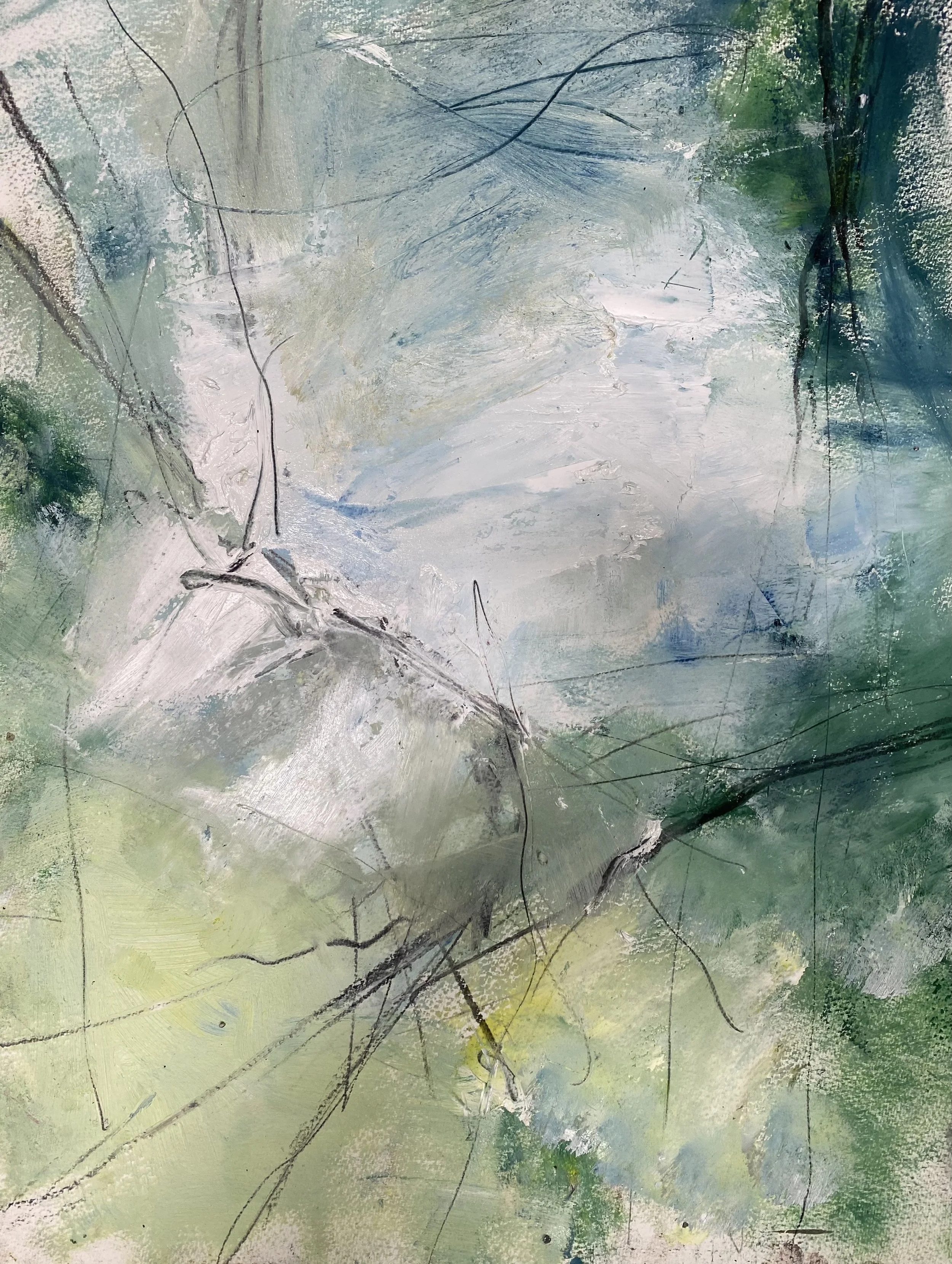 The space you left behind I, Oil & Graphite on paper, 50 x 40cm, 2026