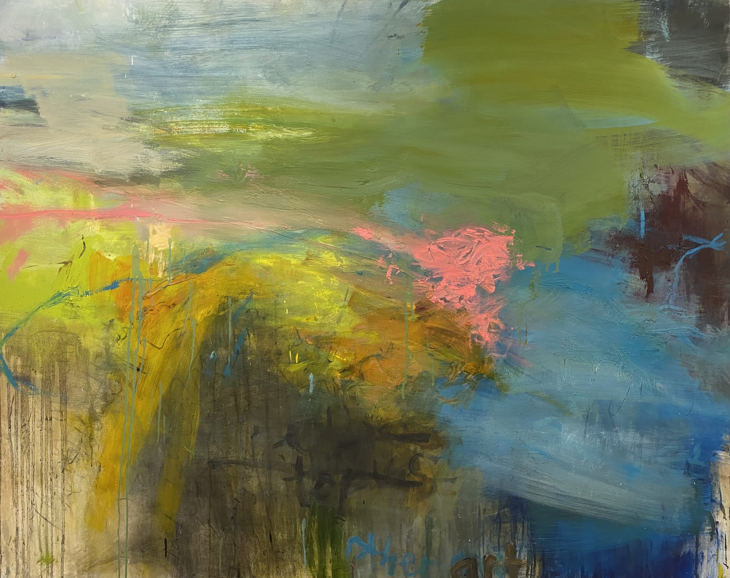 The Moorhens journey, 2022, Mixed materials on canvas, 150 x 120cm, £3,500