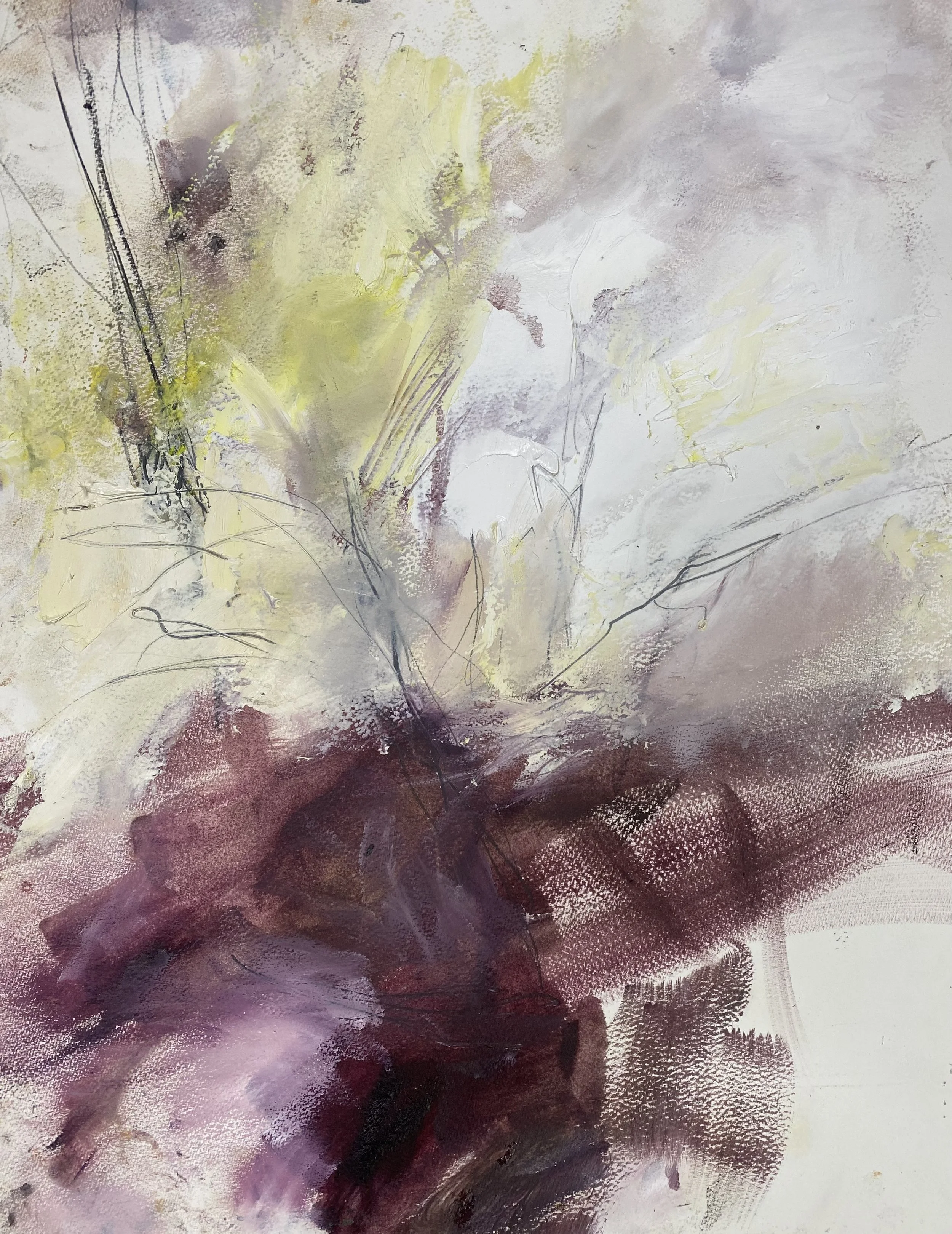 The space you left behind IV, Oil & Graphite on paper, 50 x 40cm, 2026