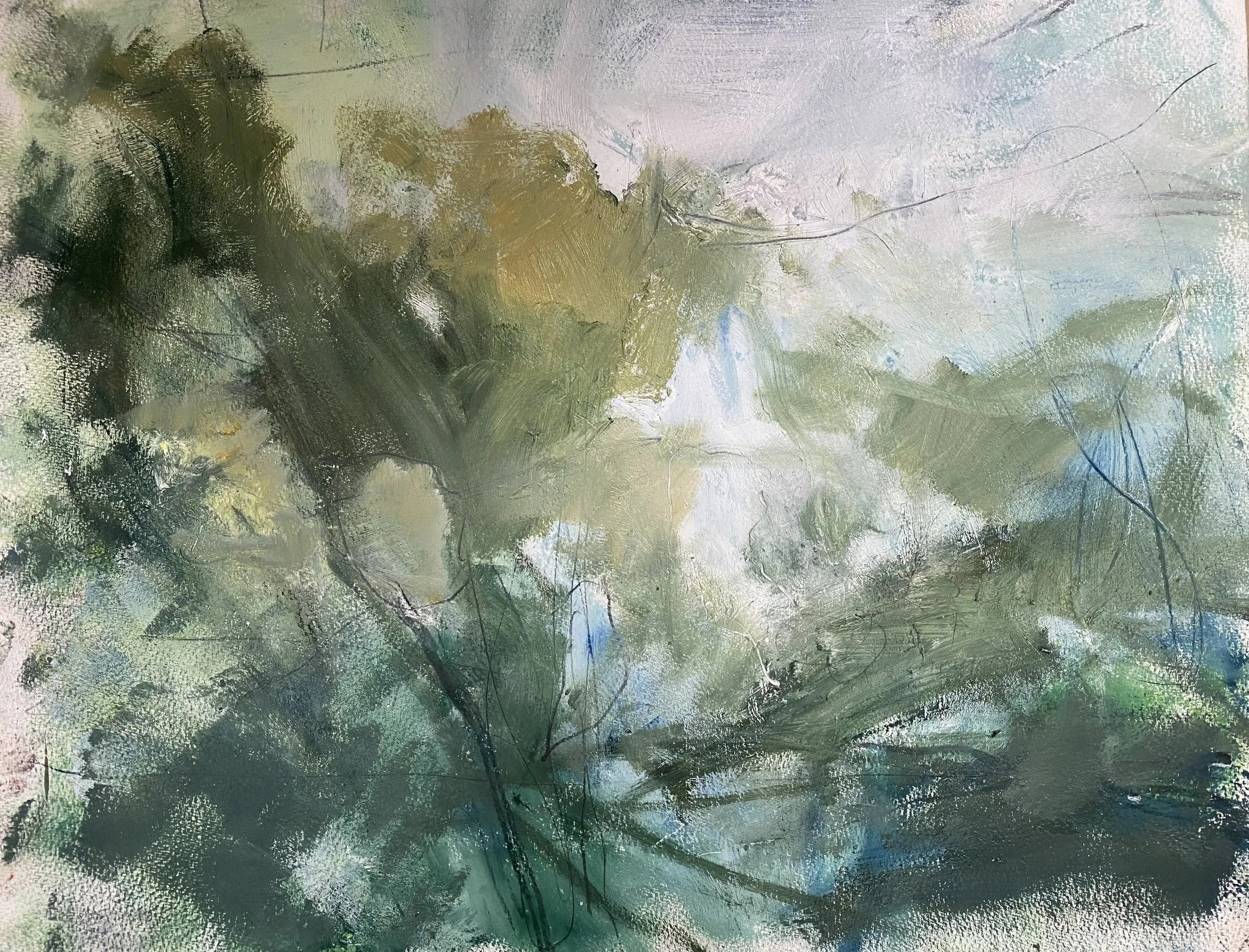 After Constable II, Oil pn paper, 2026