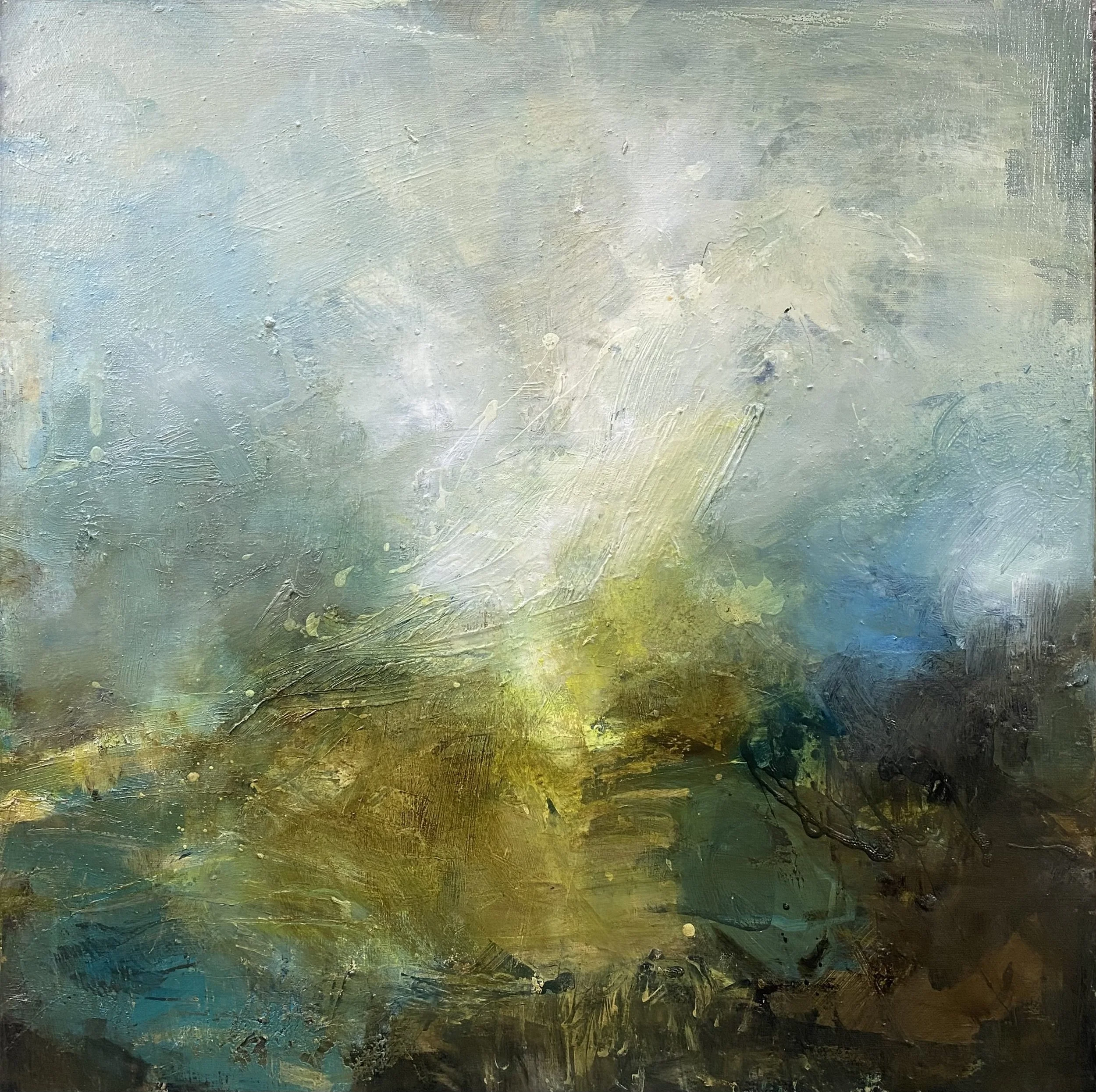 Transparent words, Mixed materials on canvas, 60 x 60cm, 2024   £1,200