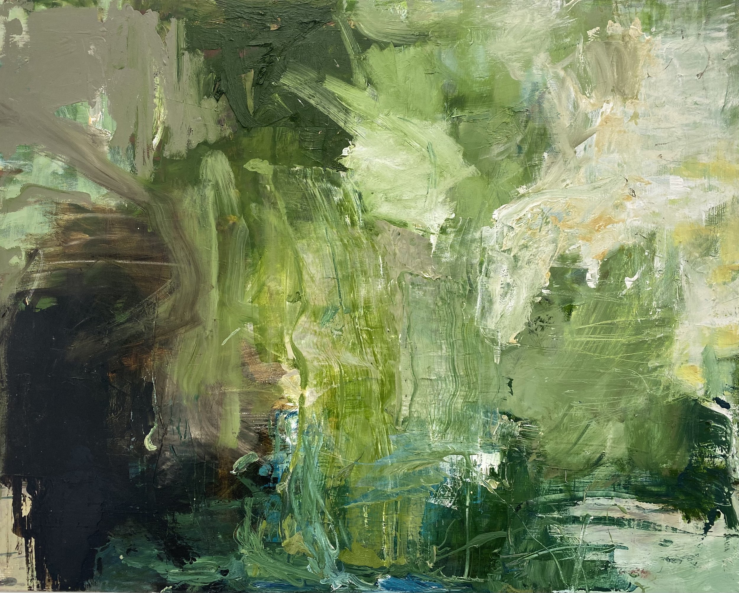 Canopy of green, 2023, Mixed materials on canvas, 150 x 120cm, £3,850