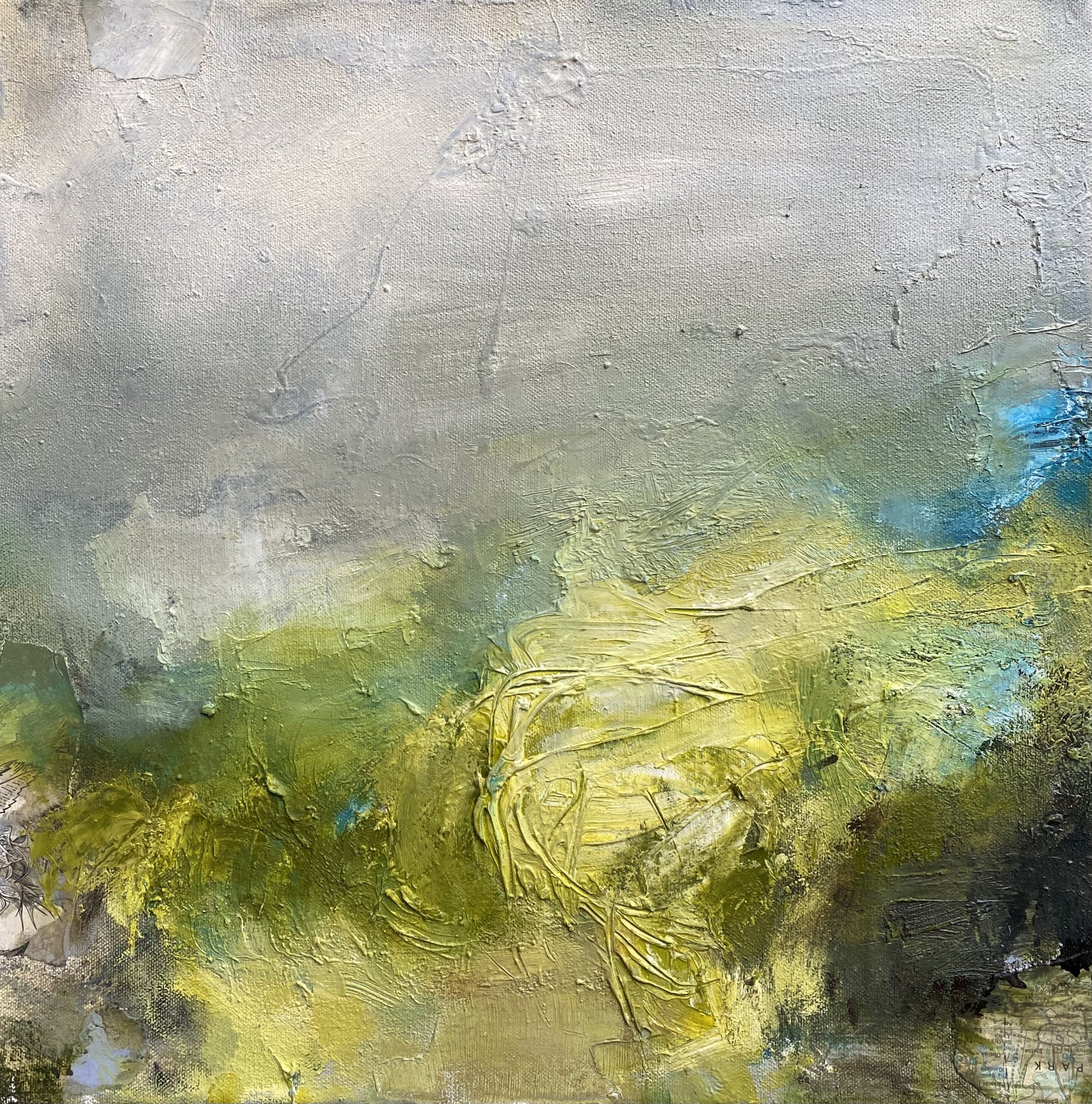 Renewal I, Mixed materials on canvas, 40 x 40cm, 2024