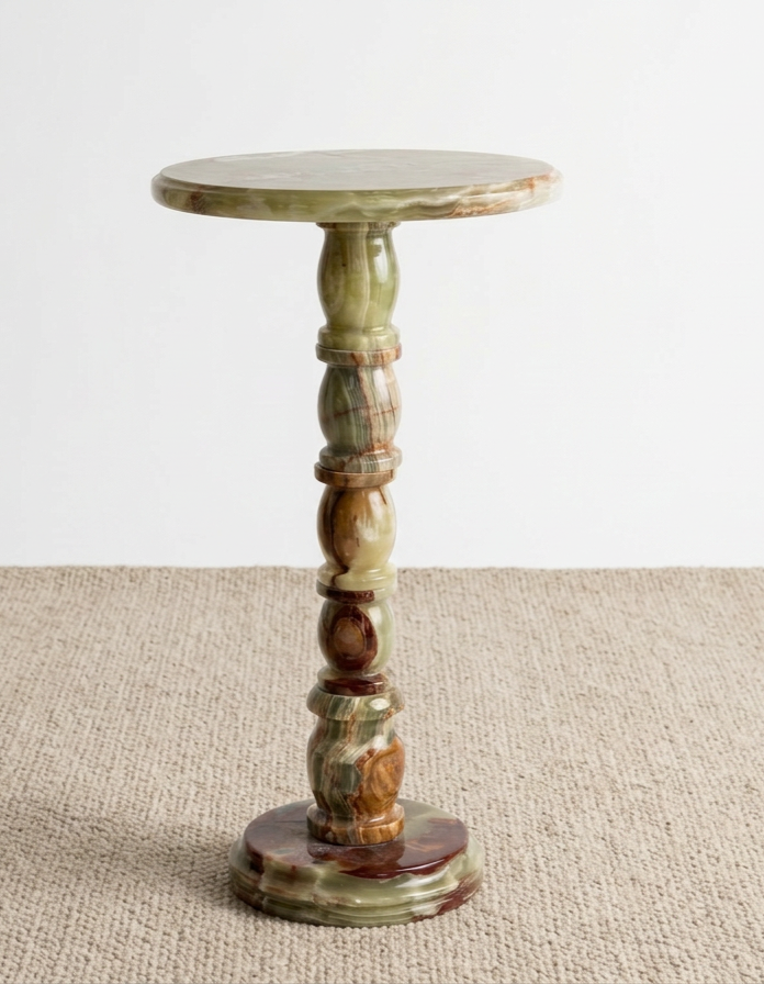 GREEN ONYX MARBLE SIDE TABLE