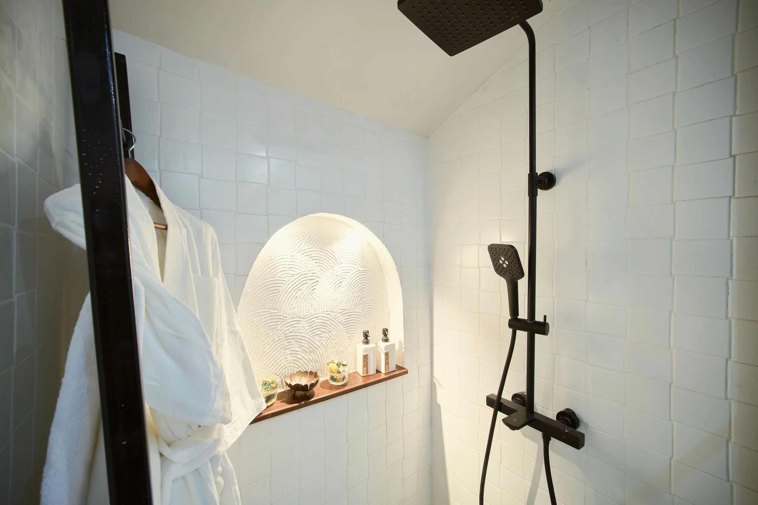 Bathroom with rainfall shower