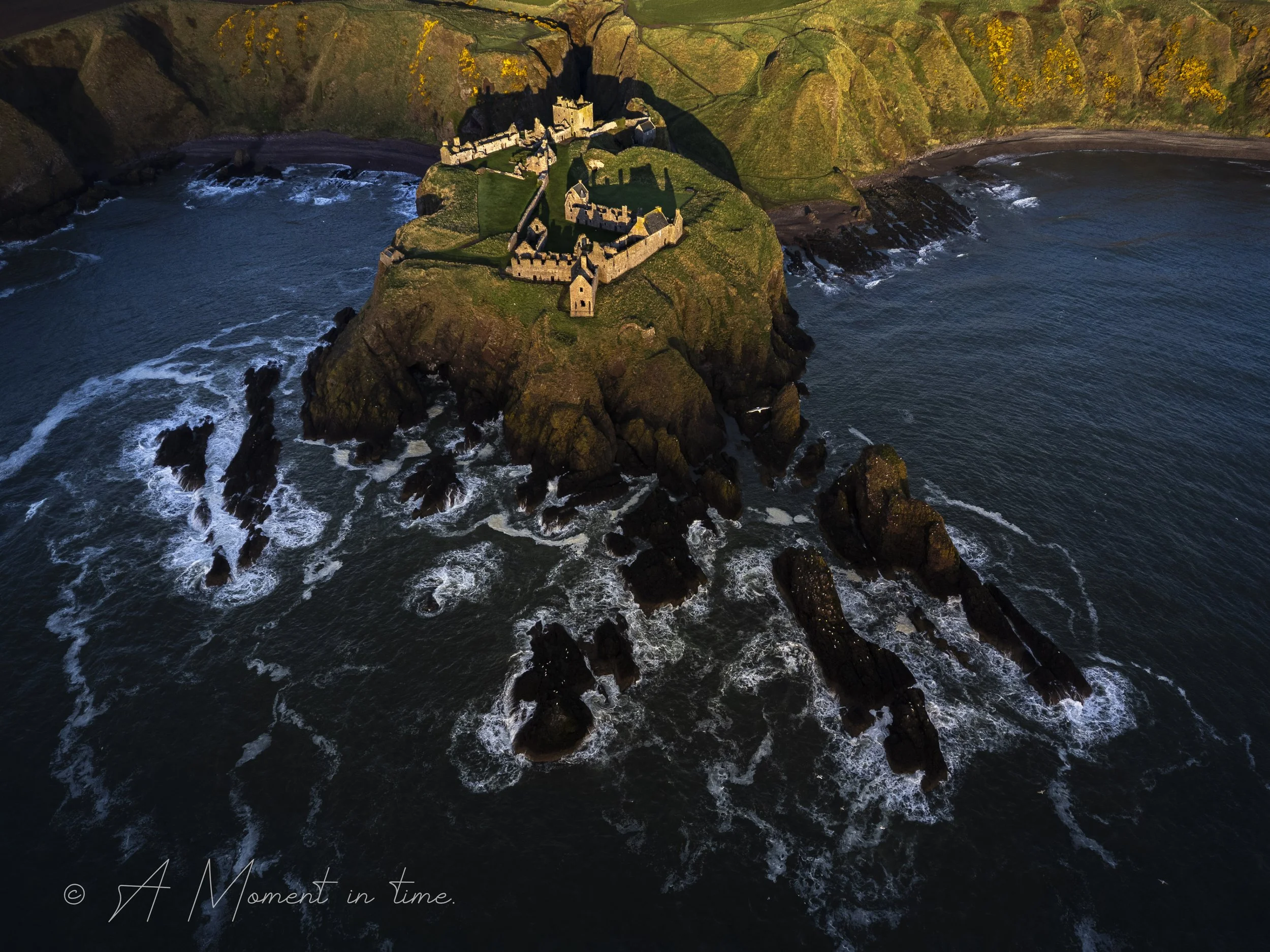 Attack from the sea.  Dunnottar Castle.