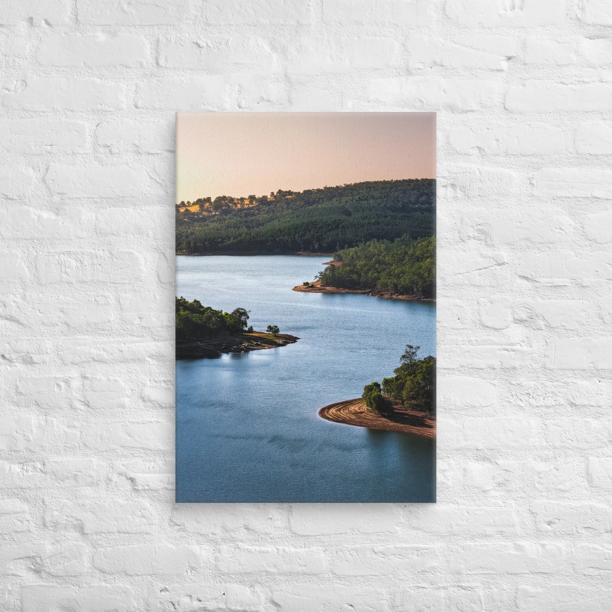 Still Bend, canvas print, still sunset above river and forest, South west, WA