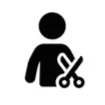 Silhouette of a person pushing a baby stroller.