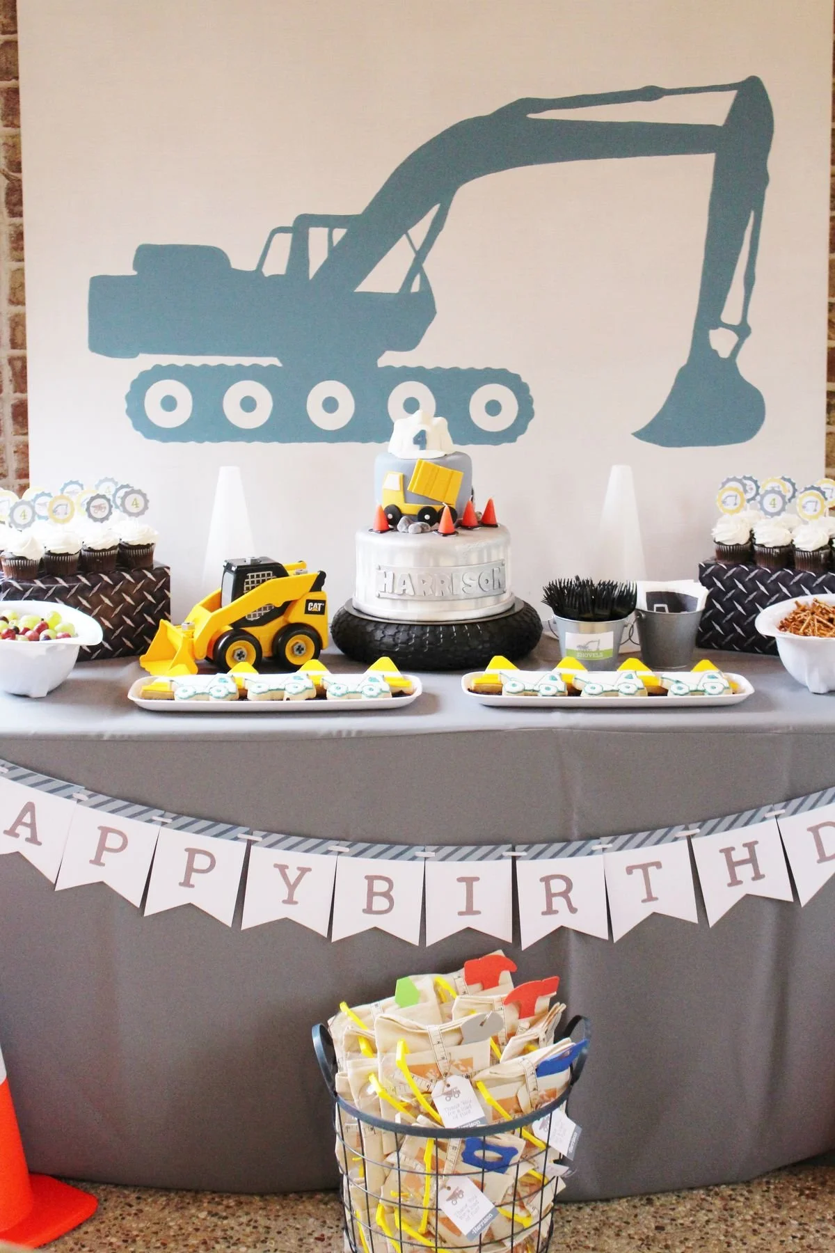 Modern Excavator Birthday Party Ideas for a Construction-Loving 4-Year-Old