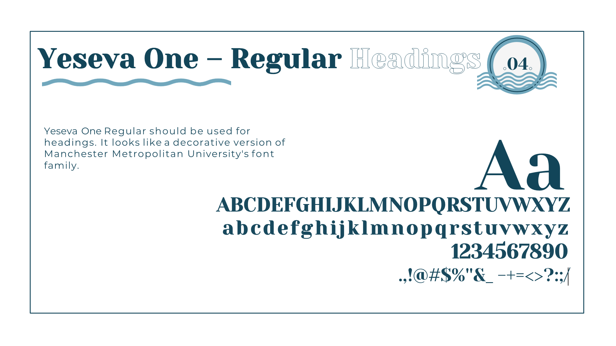 Heading text - Yeseva One Regular