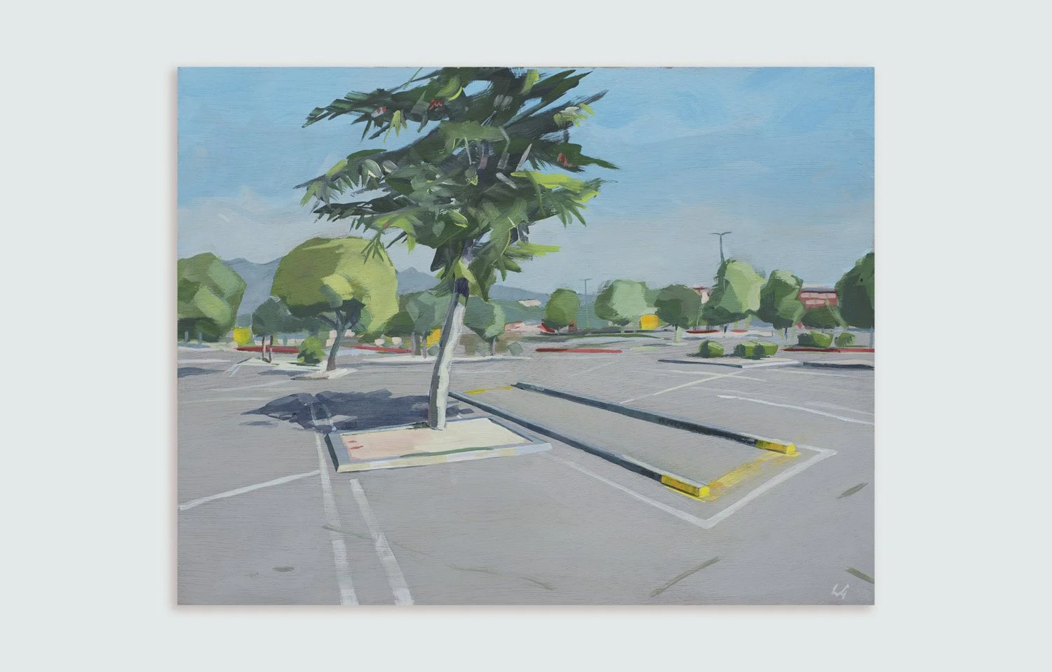 Cost Co Curbs LA, Gouache on Panel, SOLD