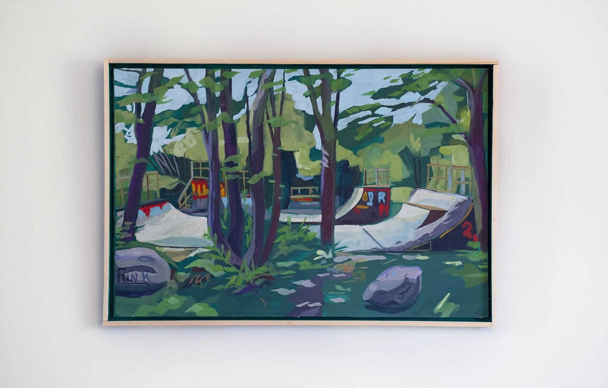 Trash Park Malmö, Gouache on Panel, SOLD