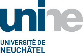 Logo of Université de Neuchâtel with text in blue and gray.