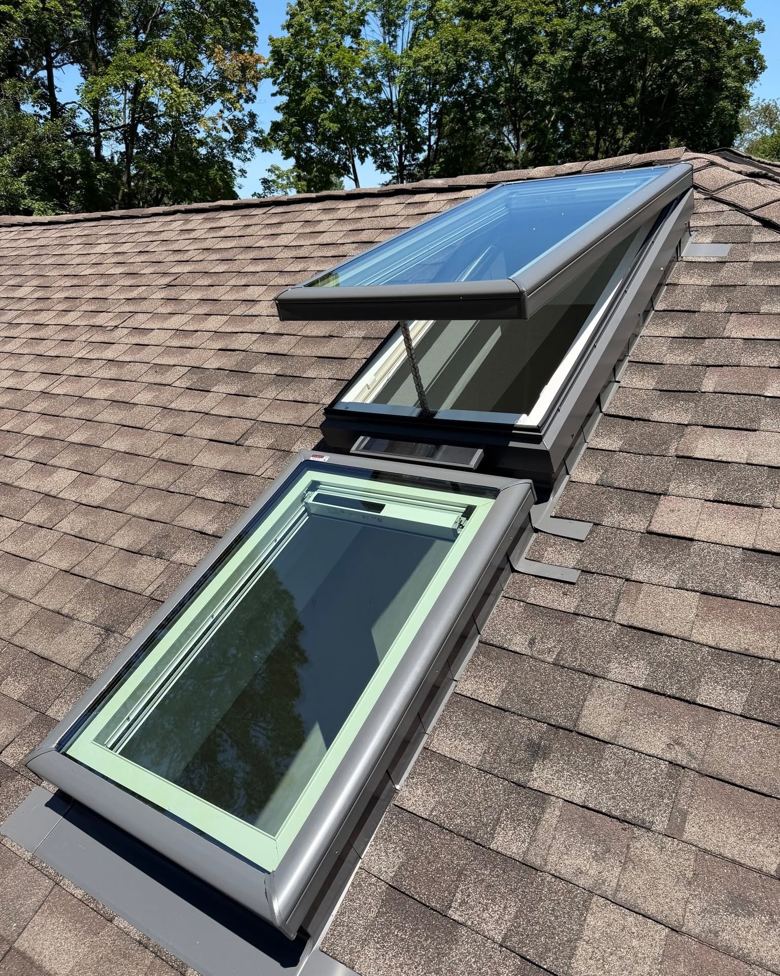 New VELUX curb-mounted skylights installed by The RCG Group