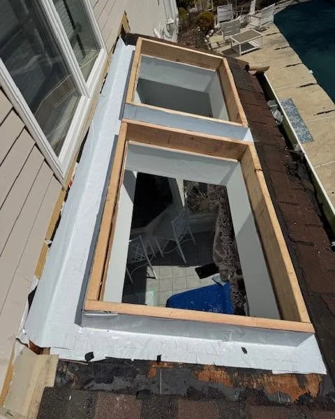 Skylight opening prepared for new VELUX installation