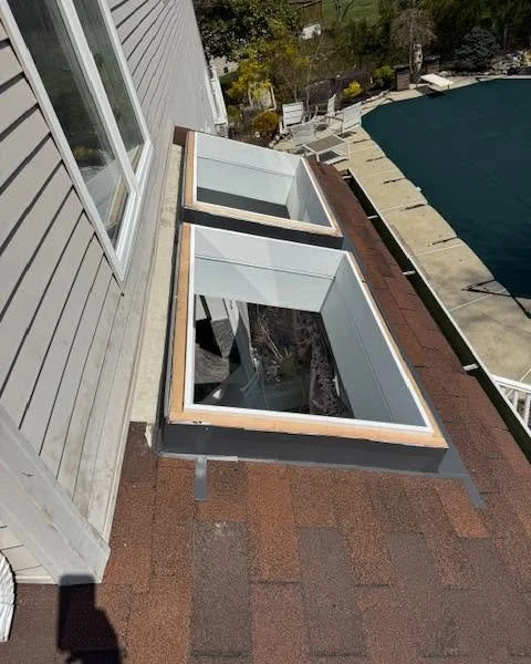 Old skylight removed during replacement