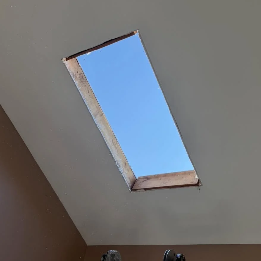Older skylight before the upgrade in a Berlin, NJ home