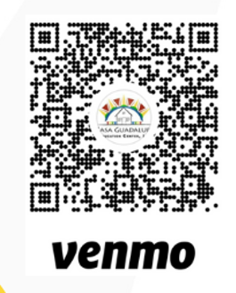 QR code with a Venmo logo at the bottom and a circular logo in the center featuring mountains, trees, and text 'ASA Guadalajara'