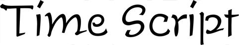 Font close up of Time Script