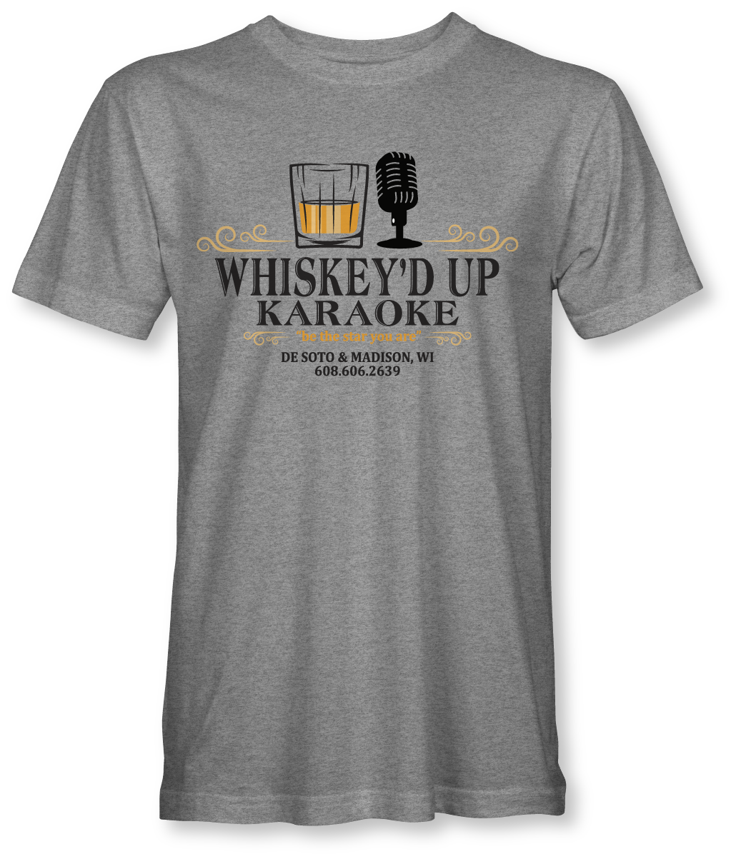 Whiskey'd Up Karaoke Logo and Tshirt Design