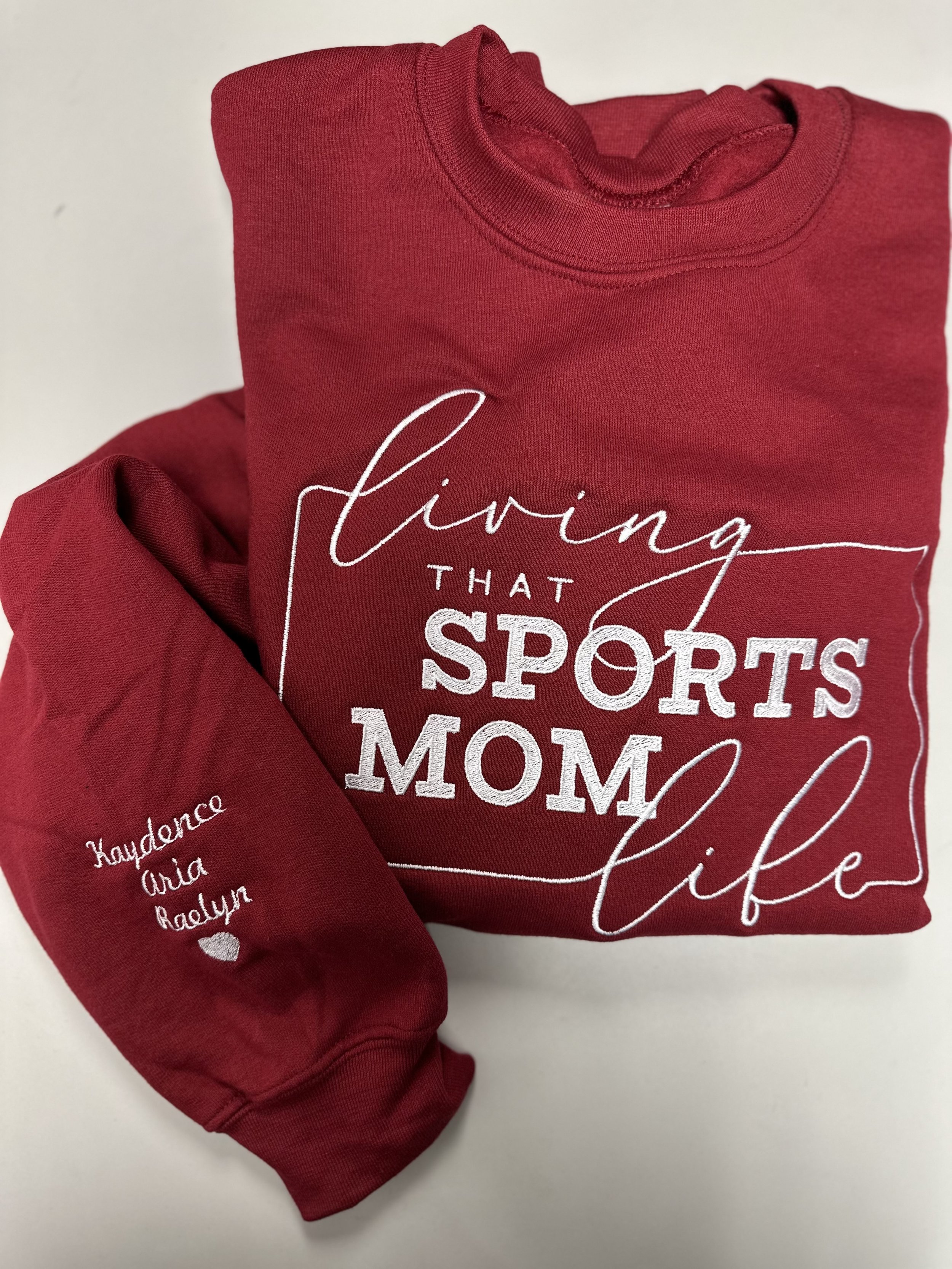 Embroidered Crew Neck Sweatshirt