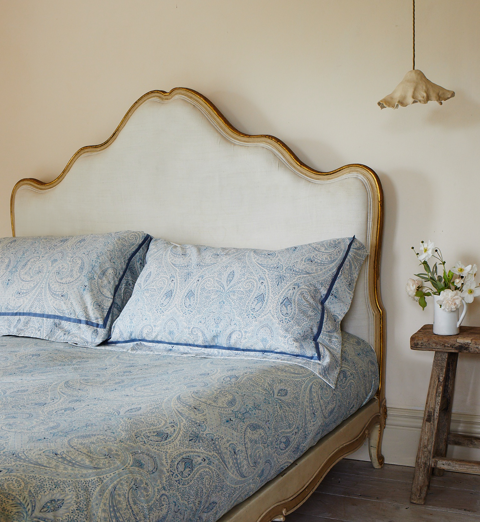 The Lucca Duvet Set, Blue Trim