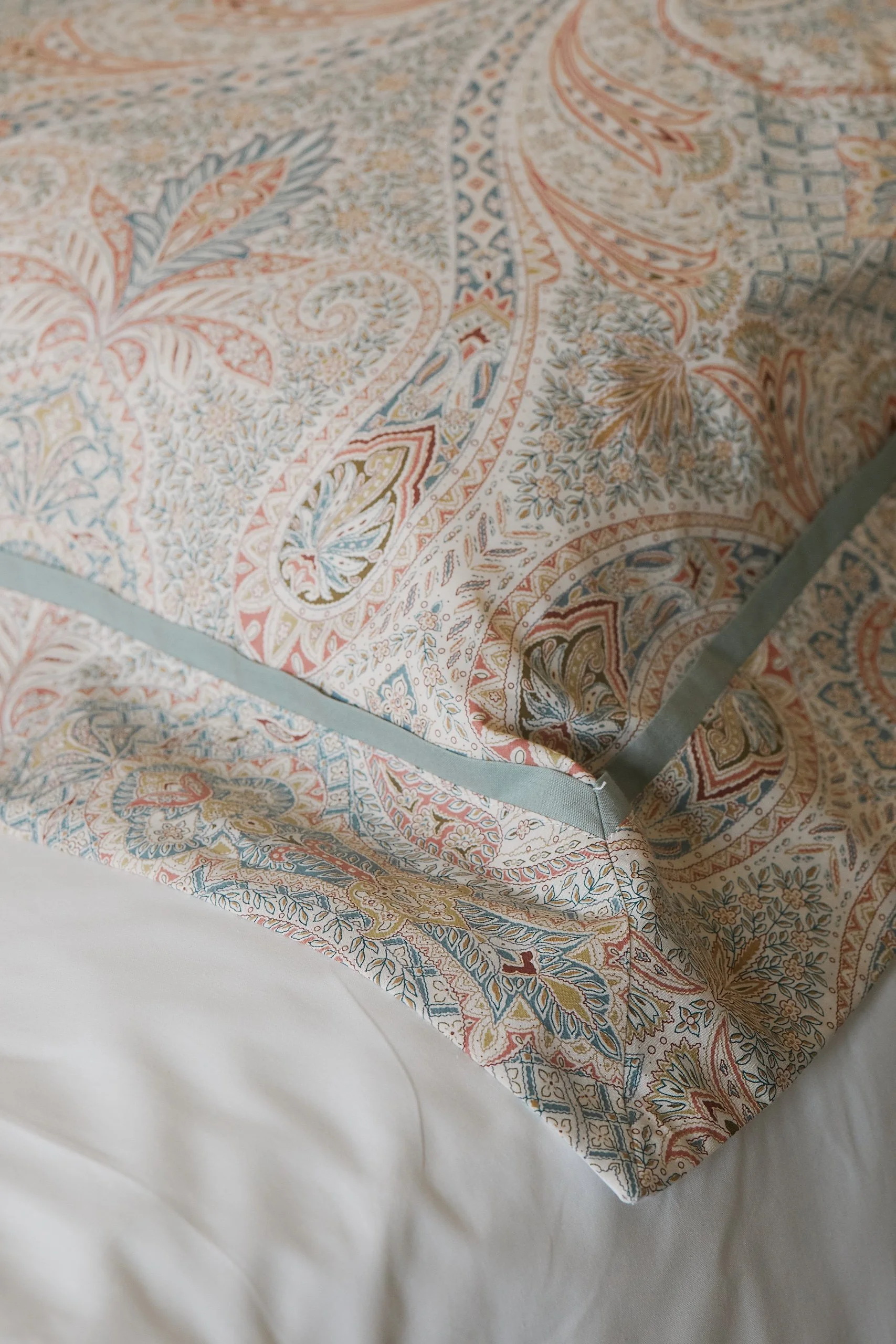 Siena Pillowcases, Sage Trim