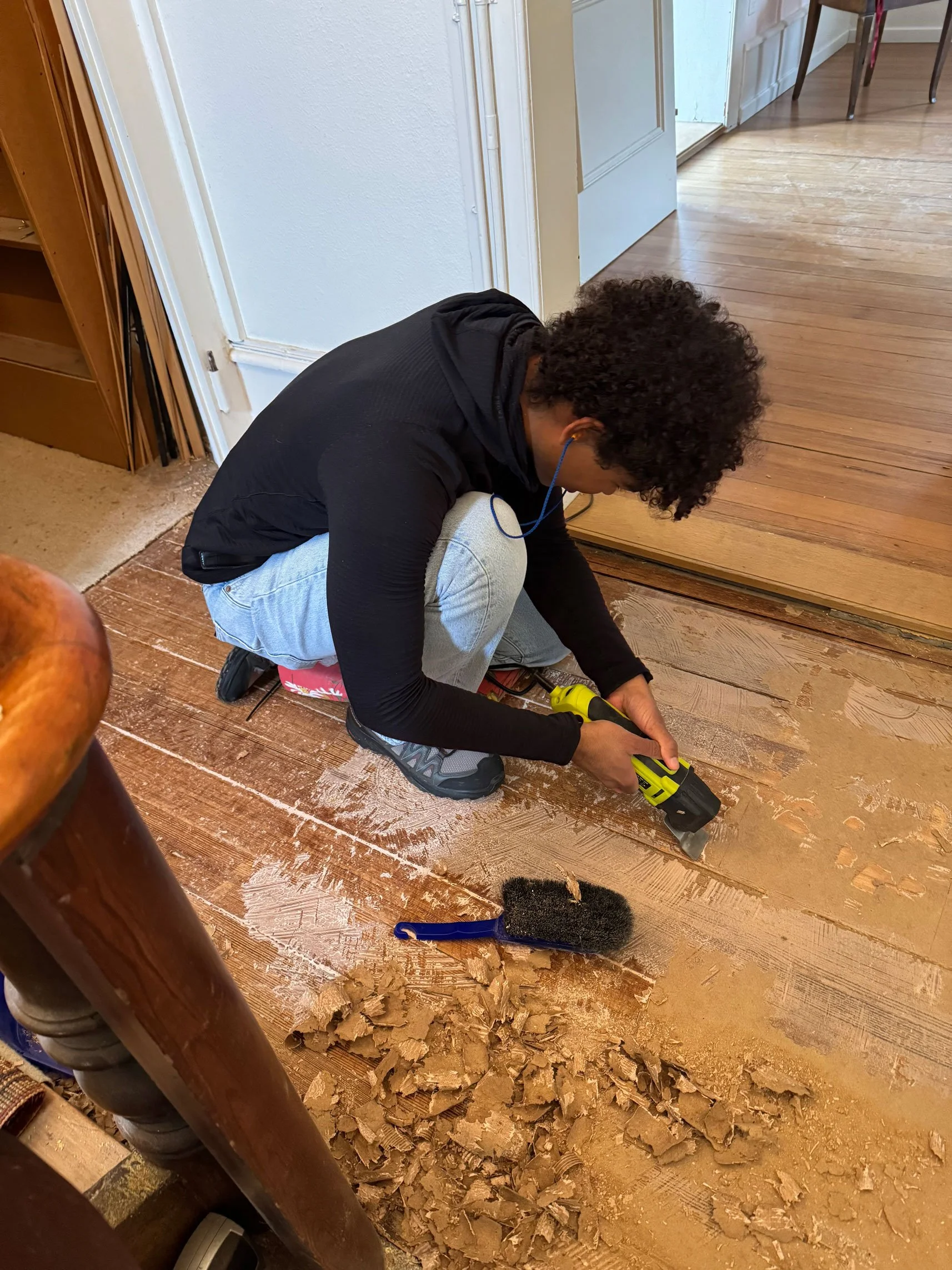 He brought an Italian flair and a diligent touch to the restoration of the hardwood floors.