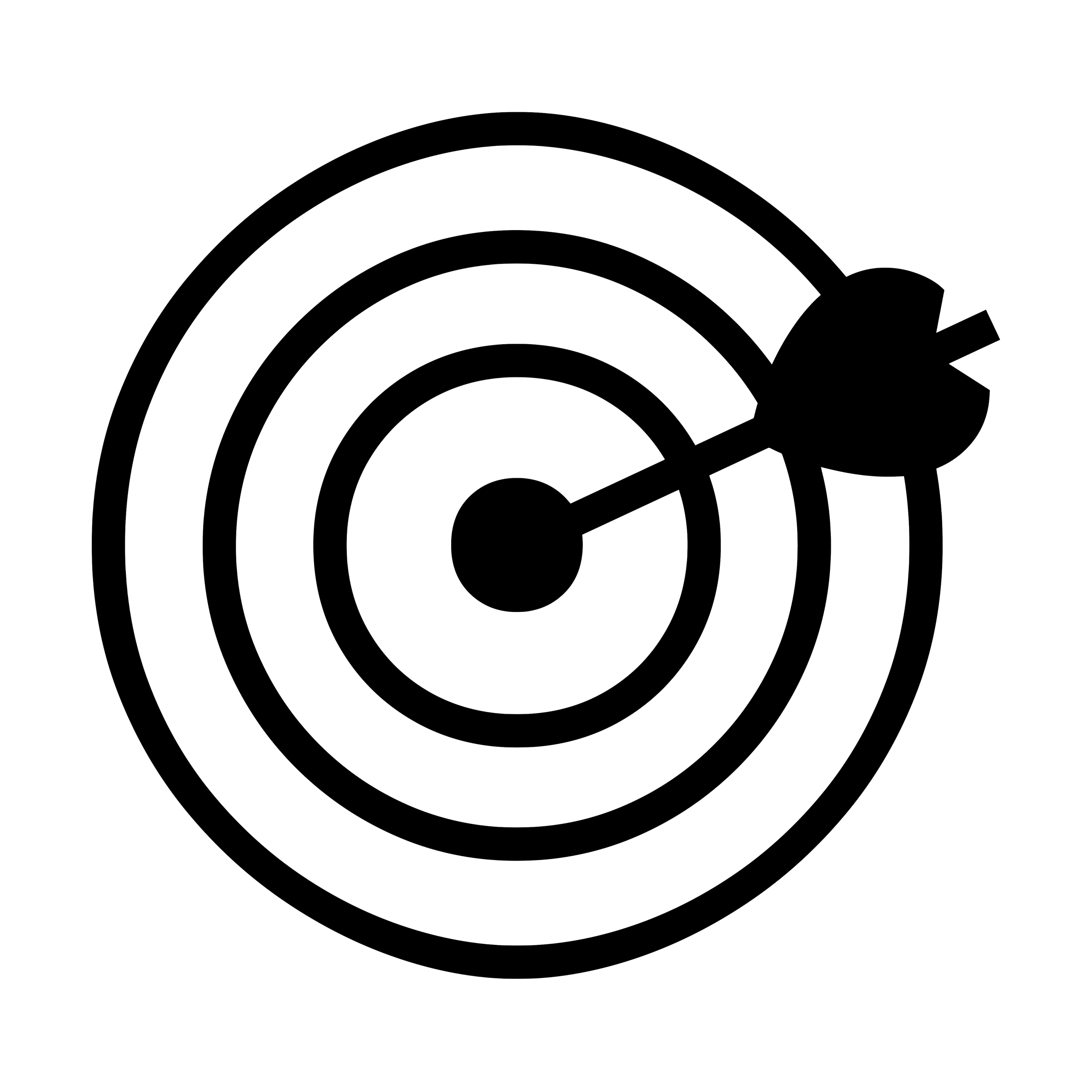 Radar chart with an arrow pointing outward from the center, indicating data points on concentric circles.