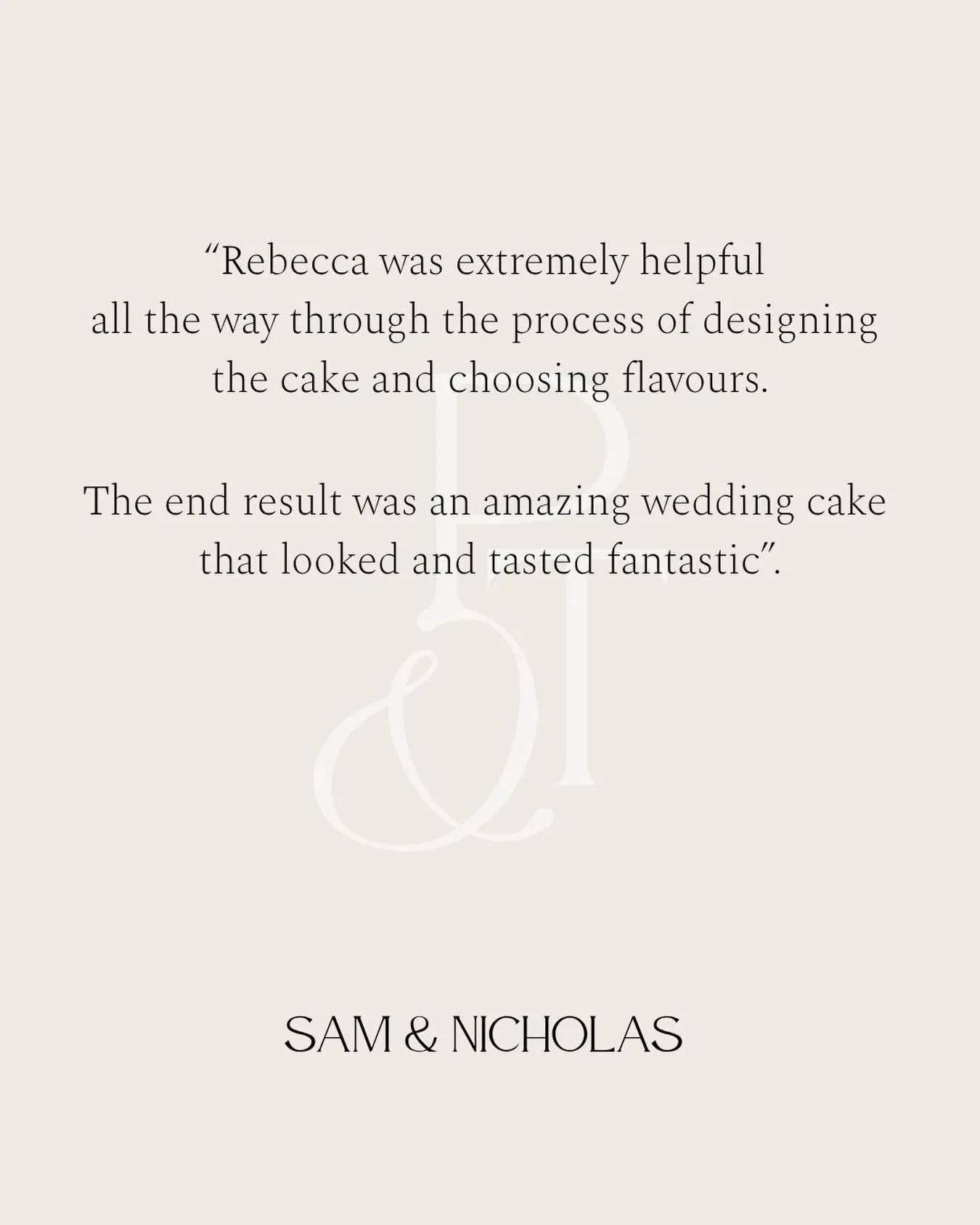 I appreciate it so much when a customer takes the time to leave me a review especially when it is as lovely as this one and it&rsquo;s always great to hear that the wedding cake tasted as good as it looked!

I still have some availability for wedding