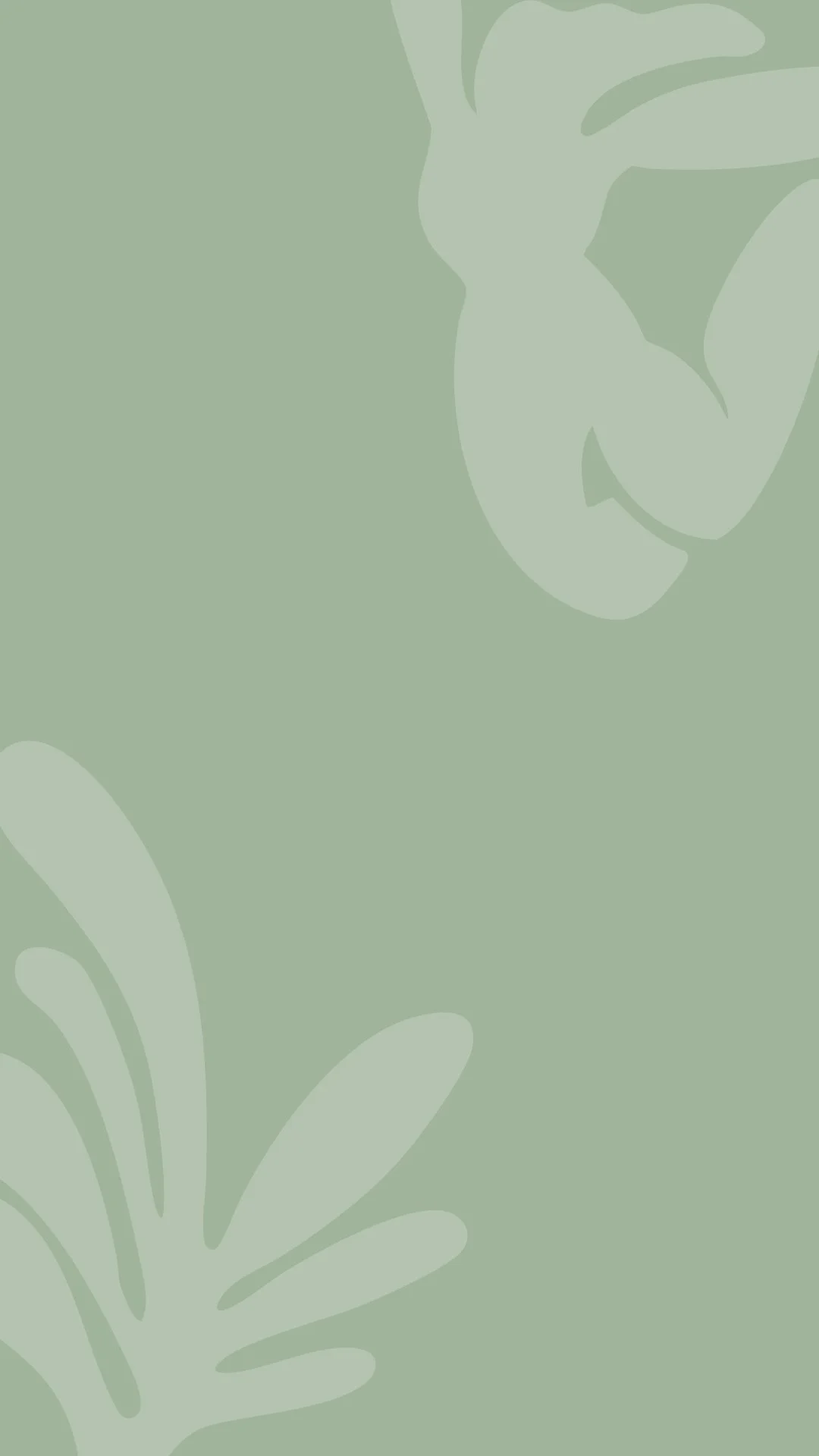 Light green background with dark green plant and leaf silhouettes