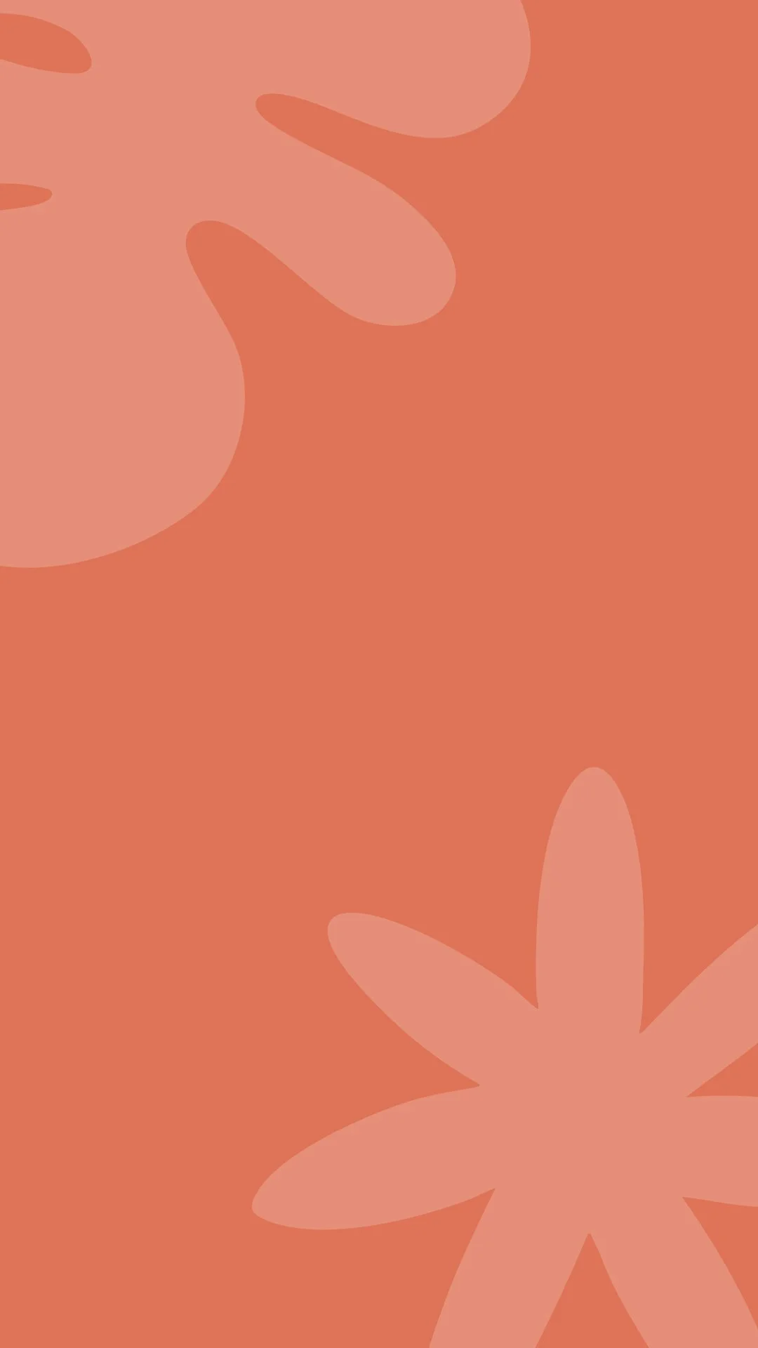 Abstract background with large, stylized leaves in shades of peach and coral.