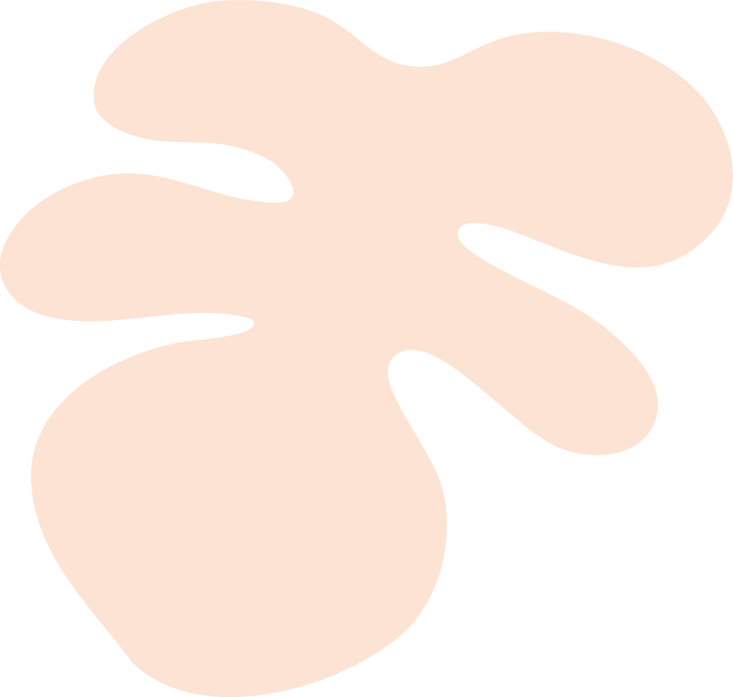 Abstract beige and black organic shape resembling a stylized leaf or plant.