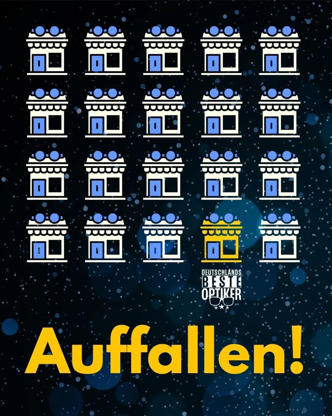 👀 Auffallen. Oder untergehen.

F&uuml;r Endkunden sehen viele Optiker auf den ersten Blick gleich aus:
sch&ouml;ne Website, modernes Schaufenster, gute Versprechen.

Der Unterschied entsteht im Kopf.
👉 Und genau dort setzt unser Award an.
&bdquo;De