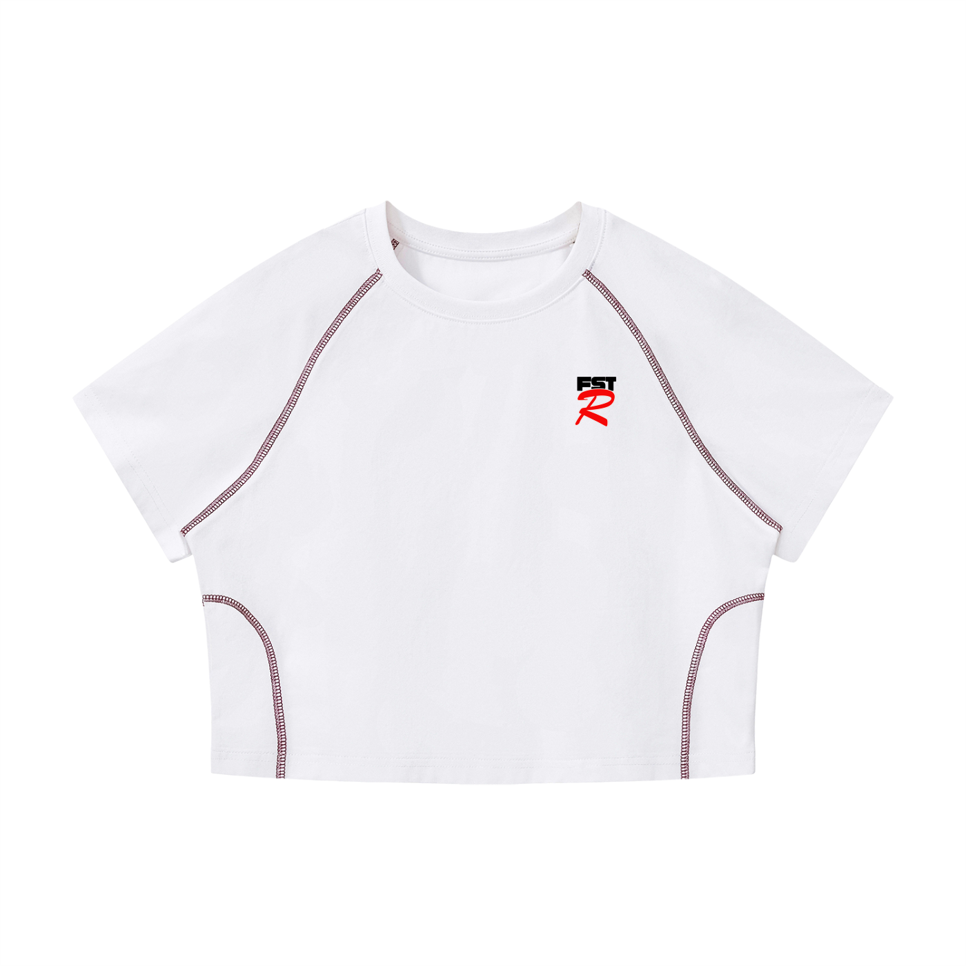 FSTR Women's Contrast Stitch Raglan Crop T-Shirt