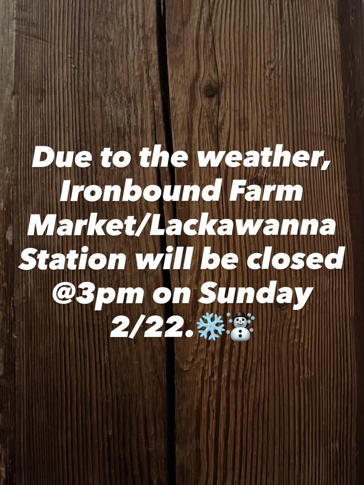 Due to the weather, Ironbound Farm Market and Lackawanna Station will be closed at 3 pm. We will be open by 10 am😌❄️☃️

&hellip;&hellip;&hellip;..

📍Lackawanna Station, Montclair, NJ

Hours:
Thursday: 10 AM - 7PM
Friday: 10 AM - 7 PM
Saturday: 10 A