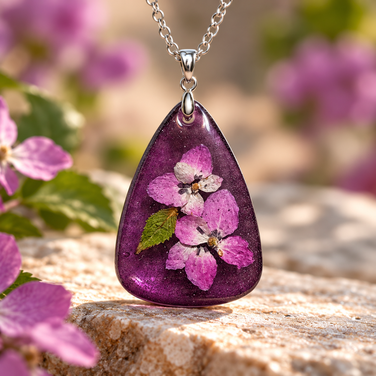 Pressed Flowers in Purple Resin Pendant-1.png