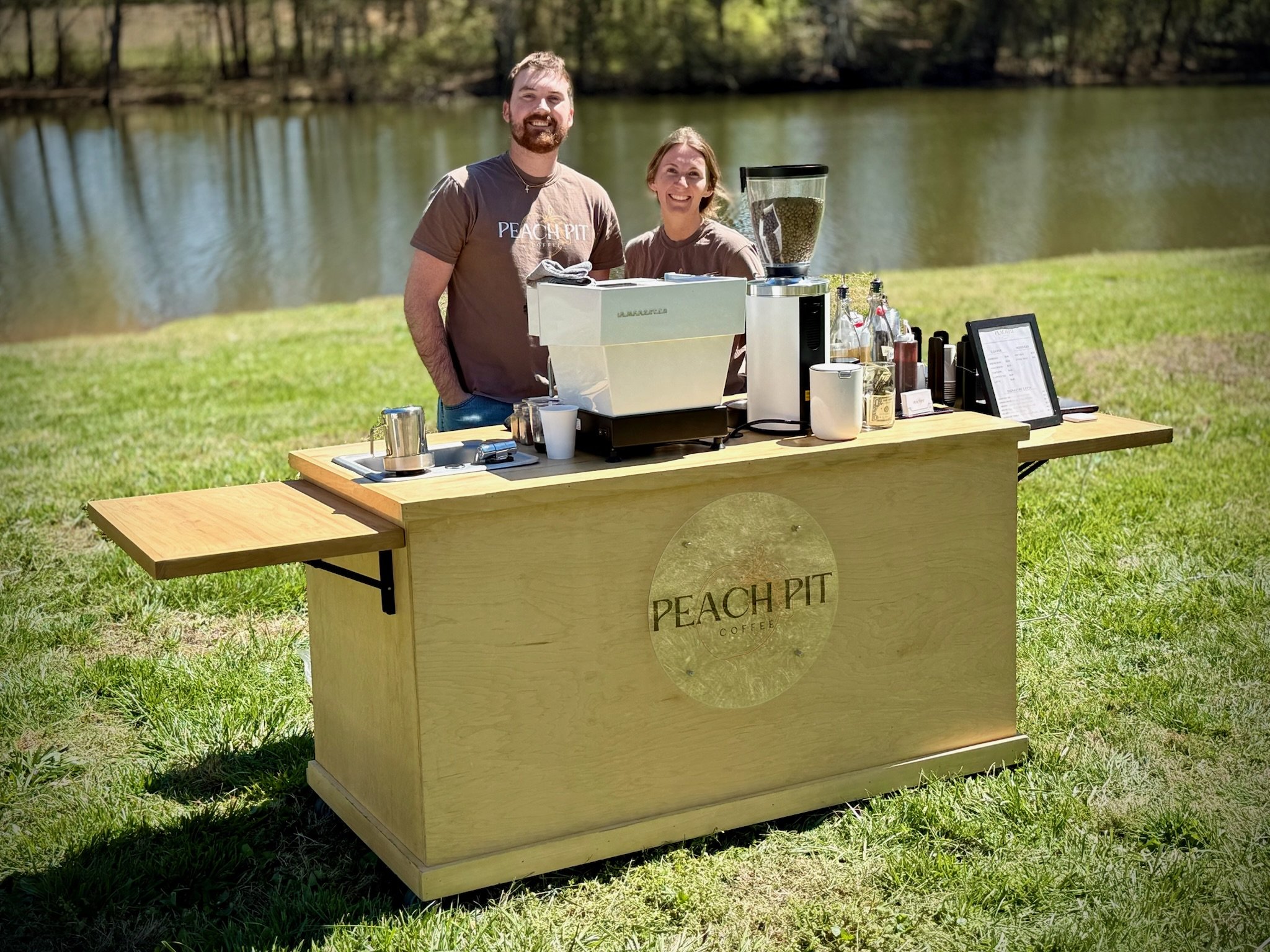 Peach Pit Coffee mobile coffee cart and team in Charlotte, NC