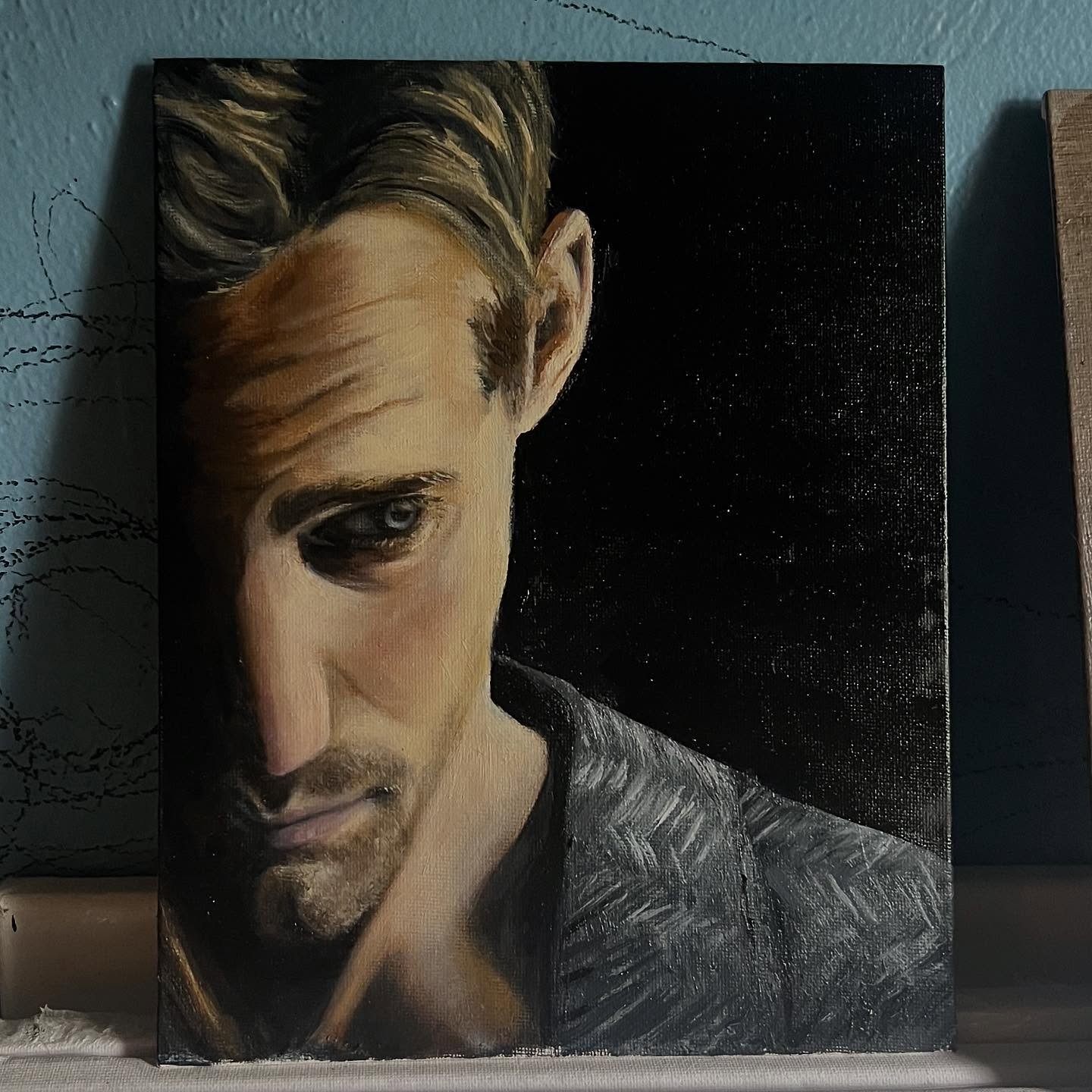 Can I offer you some Skarsg&aring;rd in this trying time? 
Alexander Skarsgard- 8x10 oil on board

#oilpainting #painting #handmade #artist #paint #alexanderskarsg&aring;rd