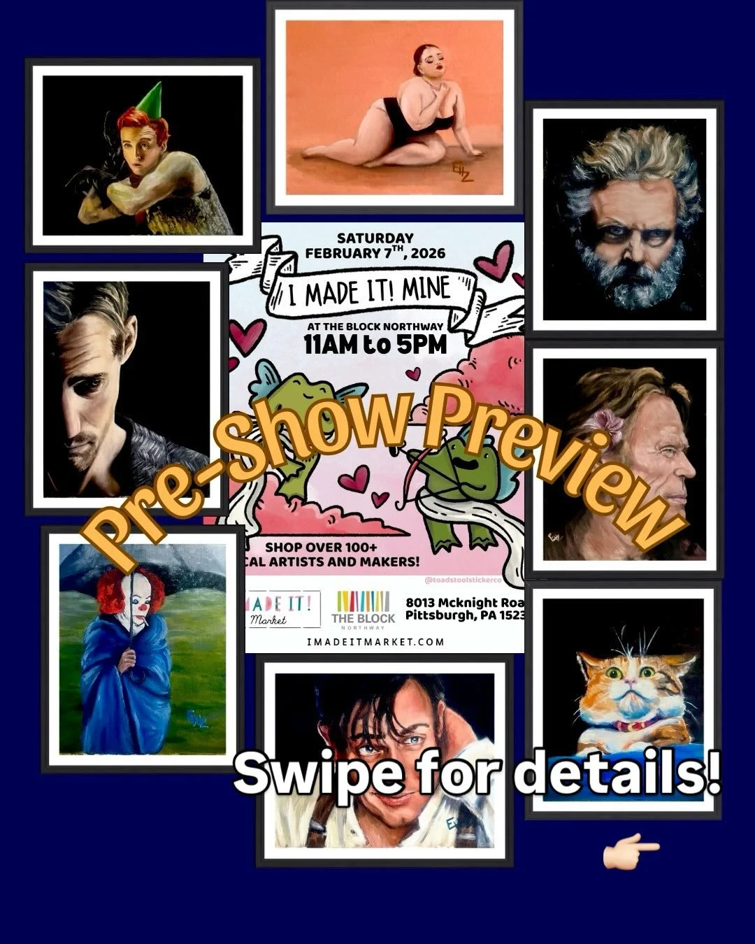 Preview time! Here&rsquo;s a sneak peak at the original paintings that are coming to the @imadeitmarket  I Made It Mine! Market this weekend (Saturday 11-5 at the block at Northway, just up a bit from Ross Park). 
🎨
Which one is your favorite? 

#pa