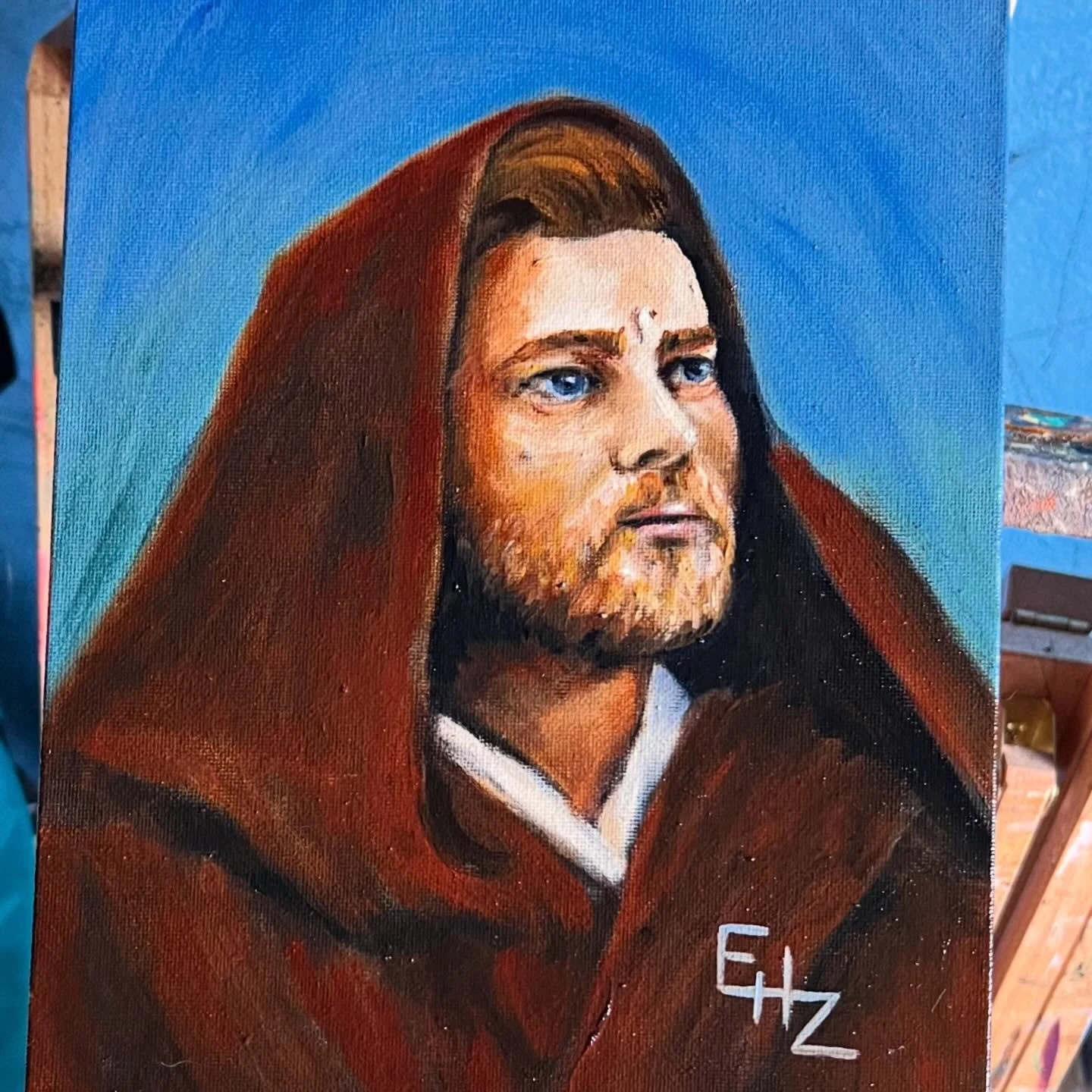 &hellip;and also with you. 
&ldquo;Teacher&rdquo; 
Oil on 8x10 board. 

#oilpainting #starwars #obiwankenobi #ewanmcgregor