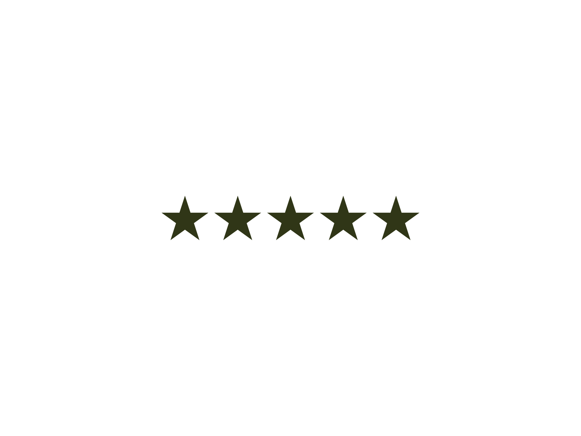 A four and a half star rating graphic on a black background.