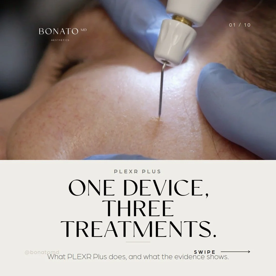 Unlock the power of transformative skin rejuvenation with PLEXR Plus, a revolutionary plasma device that harnesses the energy of a controlled electrical arc to vaporize the outermost layer of skin, revealing a smoother, tighter, and more radiant you!